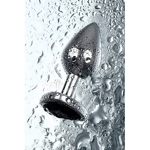 Metal by TOYFA Anal Plug, Metal, gm, siyah kristalli, 7 cm,  2,7 cm, 50 g