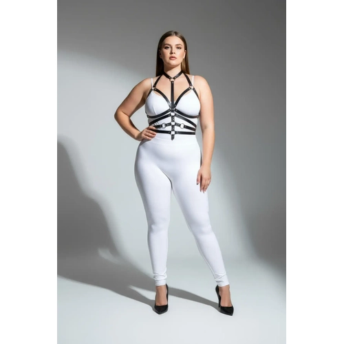 B�y�k Beden Siyah Kad�n Deri Harness Tak�m Halka Detayl� Fantezi Aksesuar - APFT24