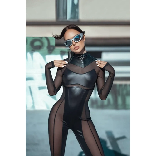 Piramit Desen Lazer Kesim Deri Choker, ��k Deri Kolye - APFT1422