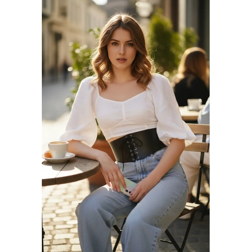 Siyah Kad�n Kemer Ba�c�kl� Kal�n Korse Bel Aksesuar� - APFT1127