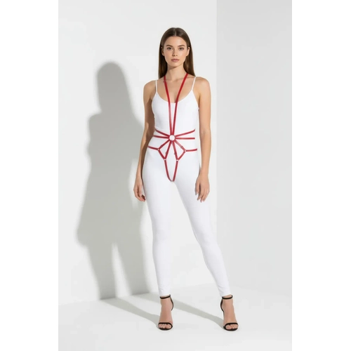 K�rm�z� Body Harness Deri Halka Detayl� V�cut Aksesuar� - APFT339