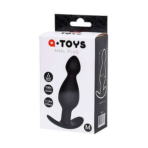 A-Toys by RED  Anal Plug, boyut M, silikon, siyah, 11,5 cm