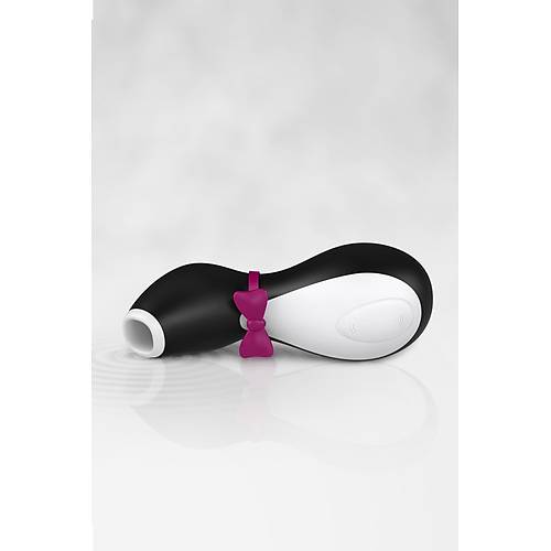 Satisfyer Penguin Vakum Dalgası Klitoris Vibratörü, silikon, siyah, 11,5 cm