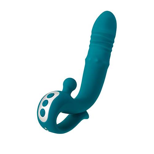 JOS Mija Up&Down Fonksiyonlu ve Uyarc Halkal Silikon Vibratr  Yeil, 19 cm