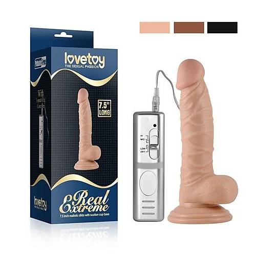 LOVETOY Real Extreme Titreimli Realistik Dildo Penis 19 Cm.