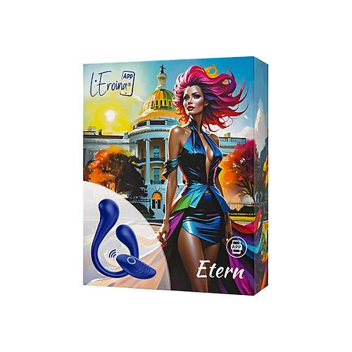 LEroina APP Etern ok Fonksiyonlu Uygulama ve Kumanda Kontroll Silikon Vibratr  Mavi, 23 cm