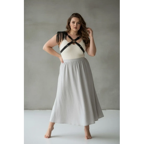 B�y�k Beden Siyah Kad�n Kemer Deri Harness V�cut Aksesuar� Omuz P�sk�l Detayl� - APFT1240