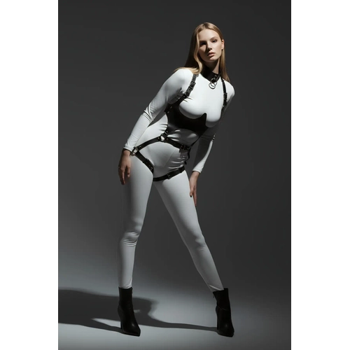 Siyah G���s Harness Deri Tokal� V�cut Korse - APFT1402