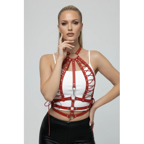 K�rm�z� Kad�n Kemer Ba�c�kl� Metal Tokal� Beden Aksesuar� - APFT1077