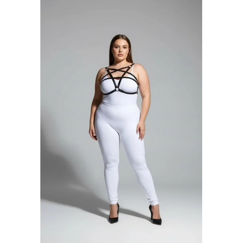 B�y�k Beden Siyah Kad�n Deri G���s Harness Tak�m� ��k V�cut Aksesuar� - APFT167