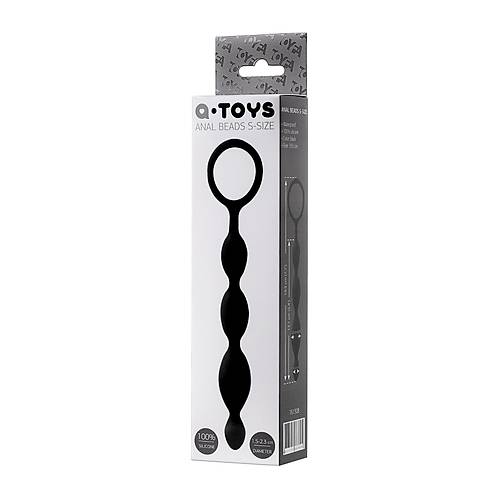 A-Toys by RED  Anal Boncuk S, silikon, siyah, 19,5cm