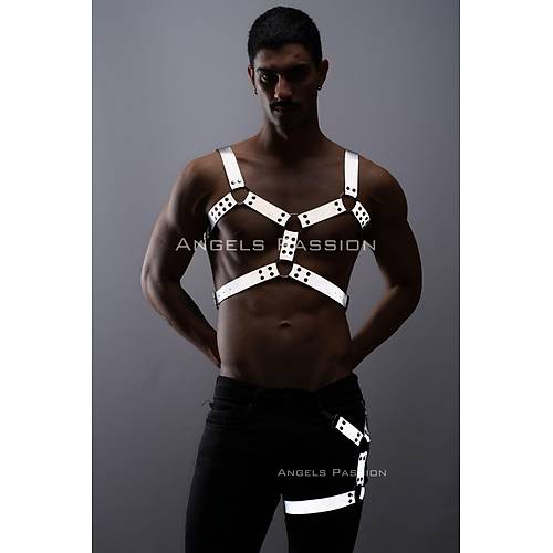 Reflektrl - Karanlkta Yansyan Erkek Gs ve Bacak Harness Takm - APFTM199