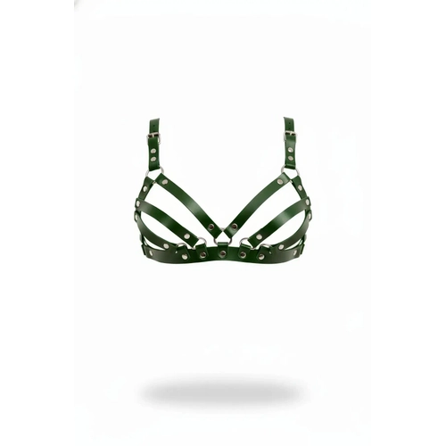 Koyu Ye�il G���s Harness Deri Z�mba Detayl� Ayarlanabilir - APFT733