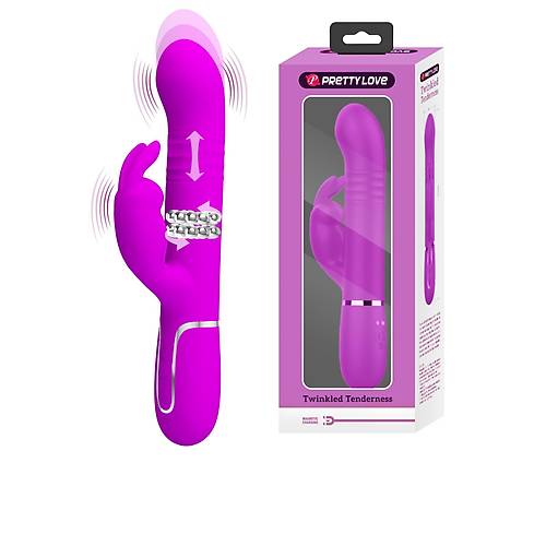 Multifonsiyonlu Oynarbal 7 titreimli Rabbit Vibratr Pembe