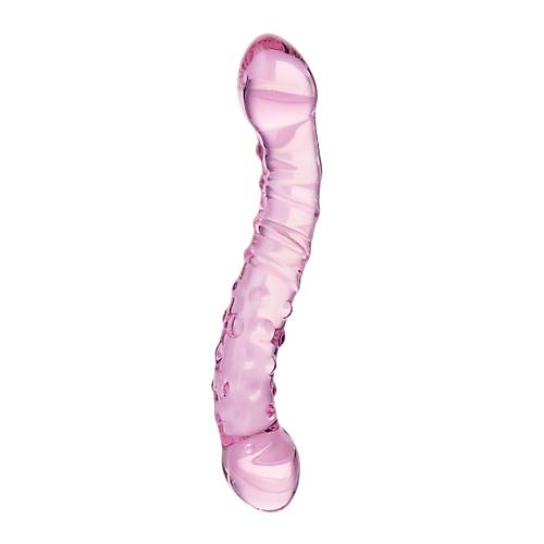 ift tarafl yapay penis Sexus Glass, cam, pembe, 20,5 cm