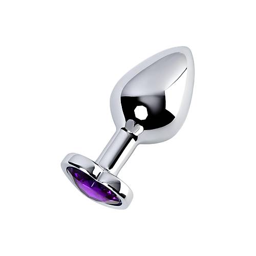 Metal by TOYFA Anal Plug, Metal, gm, mor kristalli, 8 cm,  3,4 cm, 85 g
