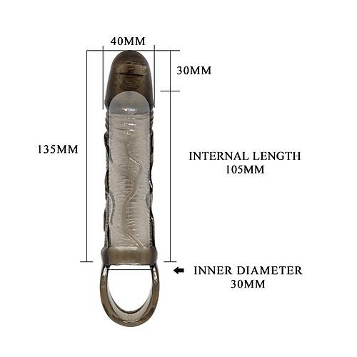 Titreşimli Penis Kılıfı 3cm Dolgulu Uzatmalı Prezervatif Vibratör