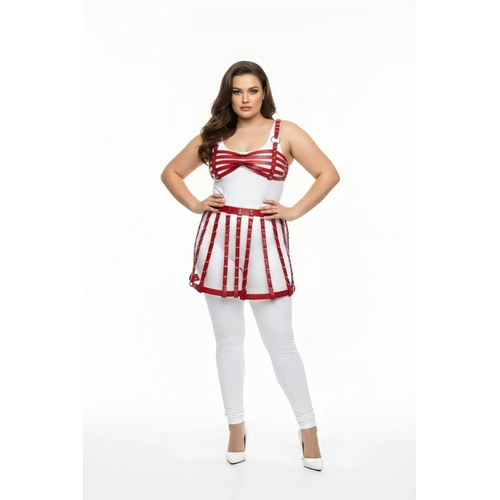 B�y�k Beden K�rm�z� Deri Etek Stili Harness V�cut Aksesuar� - APFT899