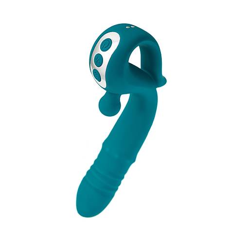 JOS Mija Up&Down Fonksiyonlu ve Uyarc Halkal Silikon Vibratr  Yeil, 19 cm