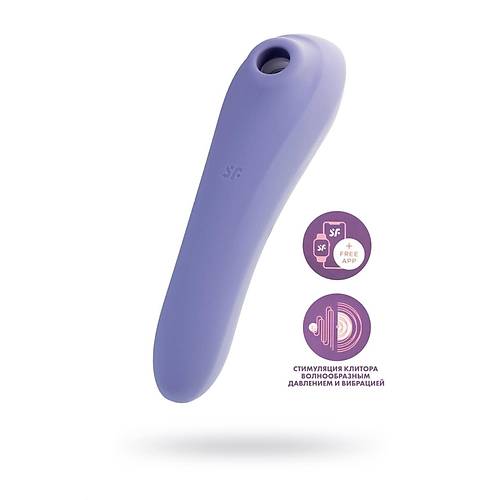 Satisfyer Dual Pleasure Vakum Dalgas Klitoral Vibratr, silikon, mor, 17.9 cm