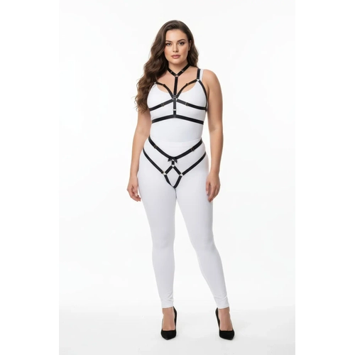 B�y�k Beden Siyah Kad�n Lastik Harness Tak�m Halka Detayl� - APFT362