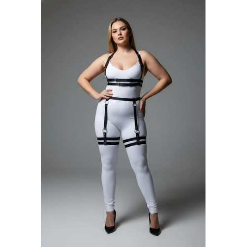B�y�k Beden Siyah Kad�n Deri Jartiyer Harness Alt �st V�cut Aksesuar� - APFT537