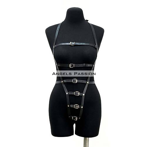 A Blgesi Ak Deri Fantezi Giyim, Deri Deri Body Harness - APFT790