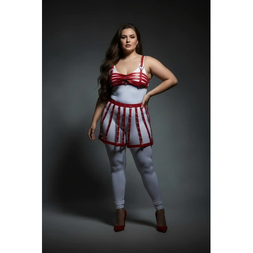 B�y�k Beden K�rm�z� Deri Etek Stili Harness V�cut Aksesuar� - APFT899