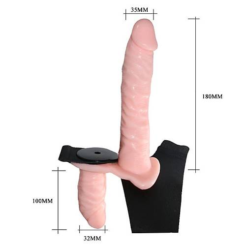 Double Belden Balamal Anal Plug ve Realistik Titreimli Penis