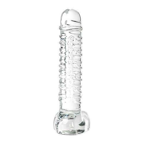 Gereki olmayan yapay penis Sexus Glass, cam, transparan, 21 cm