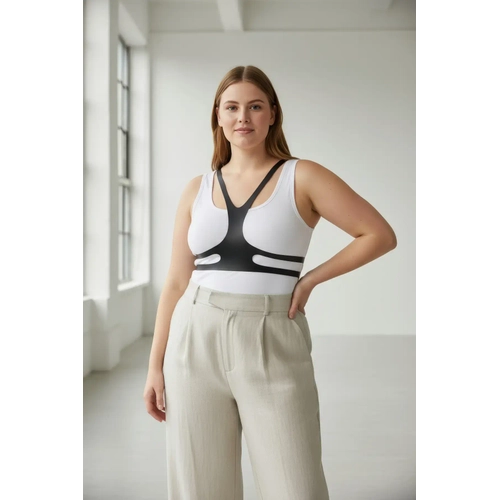 B�y�k Beden Siyah Kad�n Kemer Harness Stil Deri V�cut Aksesuar� - APFT1374