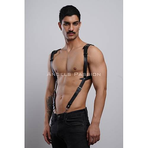 Gmlek zeri Erkek Harness Aksesuar, Omuz Detayl Deri Harness - APFTM135