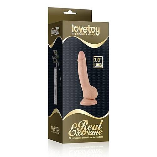 Lovetoy 18 CM Titreimli Gereki Realistik Vibratr Penis Vantuzlu Dildo