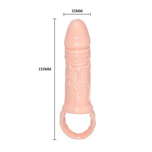 Breyden 16 CM Testis Halkal 3 CM Dolgulu Silikon Penis Klf