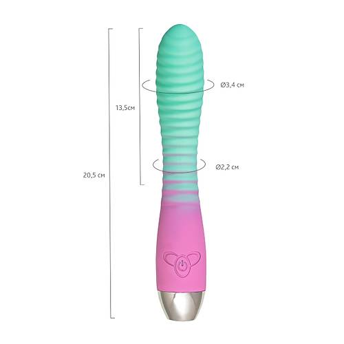 Flovetta Azalia Kavisli Balkl Silikon Vibratr  Mint Pembe, 20,5 cm