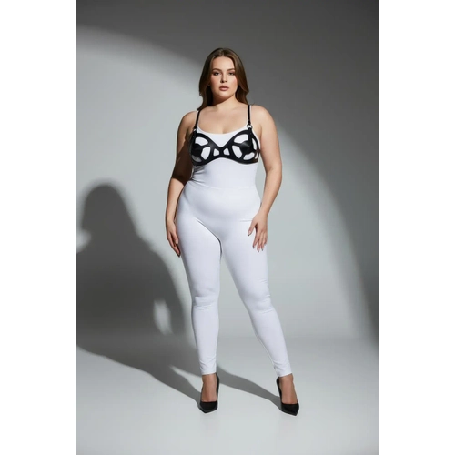 B�y�k Beden Siyah Kad�n Deri Harness Tak�m Fantezi Giyim V�cut Aksesuar� - APFT1155