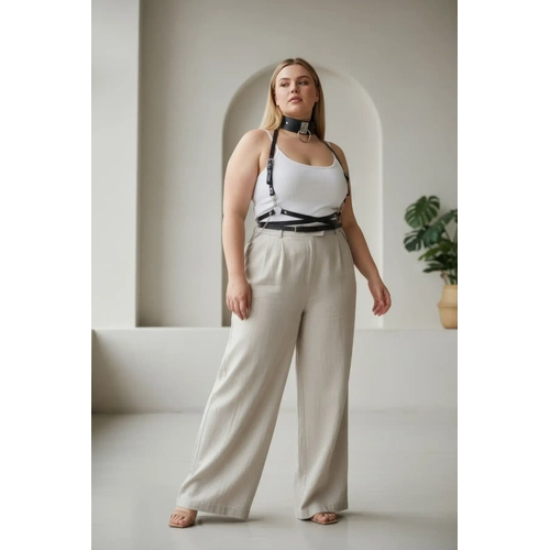 B�y�k Beden Siyah Kad�n Kemer Deri Harness V�cut Aksesuar� - APFT644