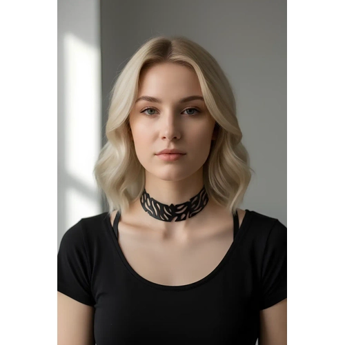 Lazer Kesim Deri Choker, Deri Kolye - APFT1427