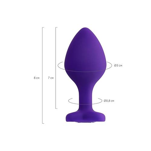 ToDo by RED Diamond Heart Anal Plug, silikon, mor, 8 cm,  3 cm