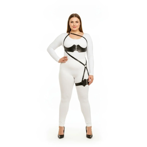 B�y�k Beden Siyah Kad�n Harness Tak�m Tam V�cut Korse Detayl� - APFT1372