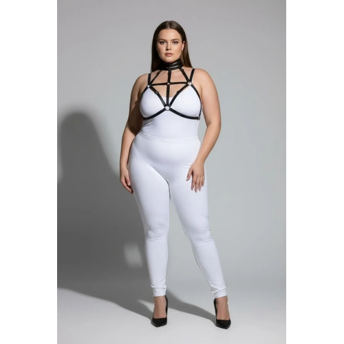 B�y�k Beden Siyah Kad�n Harness Tak�m Lastik Boyun Detayl� Fantazi Aksesuar - APFT118