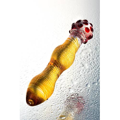 Sexus Glass ift Tarafl Cam Dildo, effaf, 18 cm