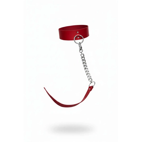 K�rm�z� Choker Kal�n Deri Zincir Detayl� Kolye - APFT282