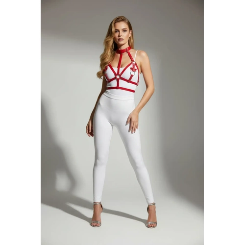 K�rm�z� G���s Harness Parlak Deri Boyunluk Detayl� - APFT473