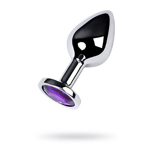 Metal by  Anal Plug, Metal, gm, mor kristalli, 8 cm,  3,4 cm, 85 g