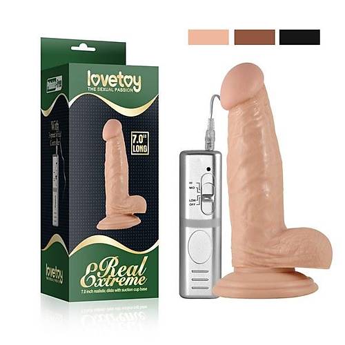 LOVETOY Extreme 17 CM Gl Titreimli Kumandal Vibratr Realistik Penis