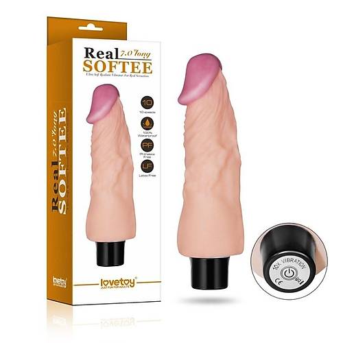 Lovetoy Softee 10 Fonksiyonlu Realistik Penis Vibratr Dildo 18cm