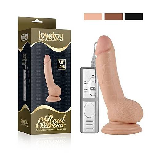 Lovetoy Real Extreme Titreimli Realistik Vibratr Penis 18 cm