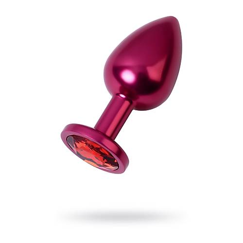 Metal RED Anal Plug Metal, metal, krmz, krmz kristalli, 8,2 cm, 3,4 cm, 85 g