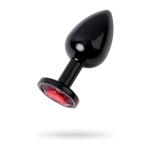 Metal by RED Anal Plug, Metal, siyah, krmz kristalli, 8,2 cm, 3,4 cm, 85 g